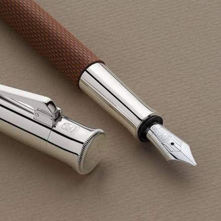 Graf Faber Castell Guilloche Cognac Brown Fountain Pen Medium nib