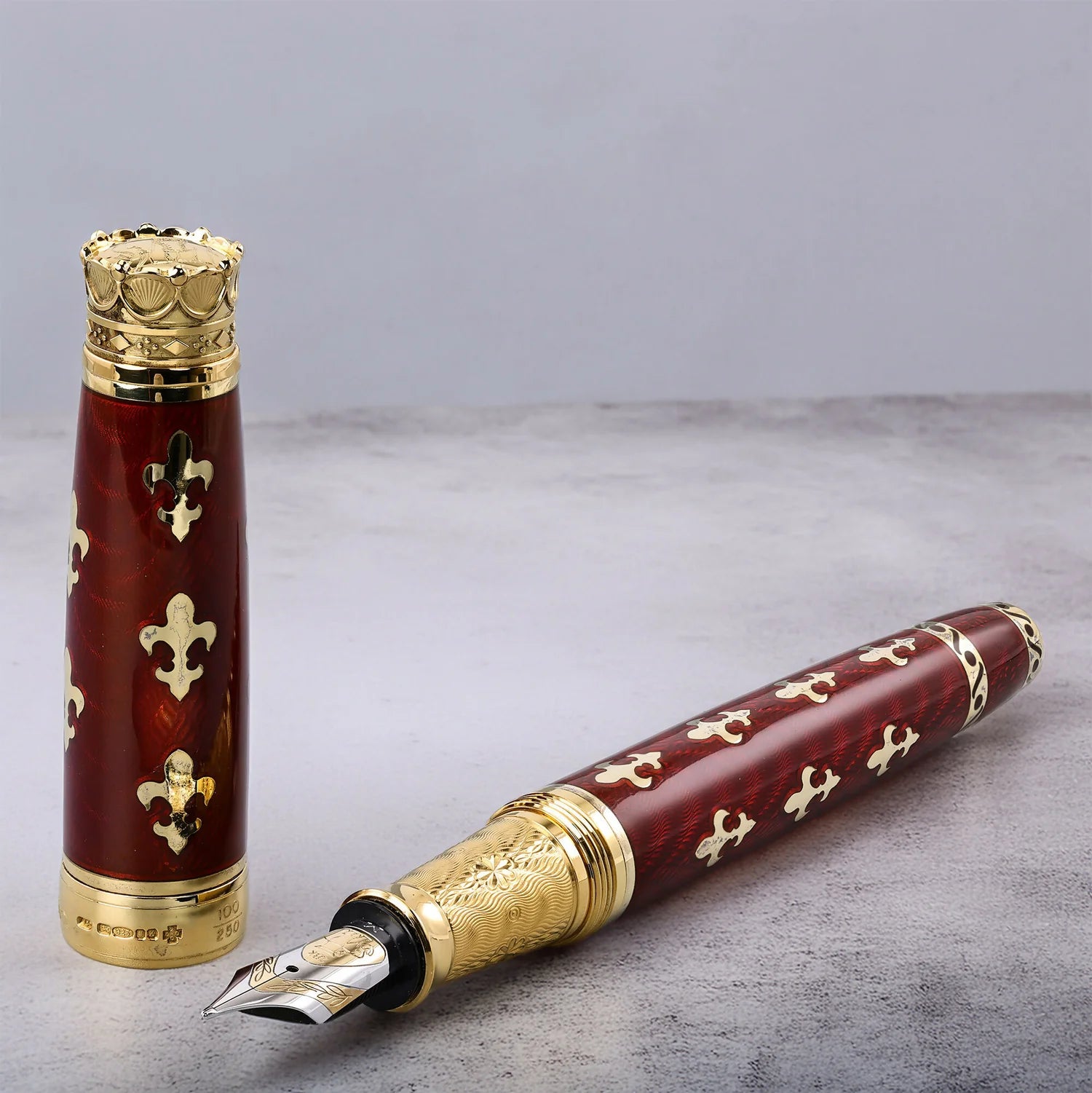 Michel Fleur de Lys Red Fountain Pen Limited Edition