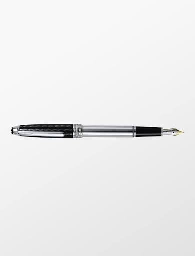 Montblanc  Meisterstück Solitaire Carbon Steel Fountain Pen Medium 18 Karat Gold nib