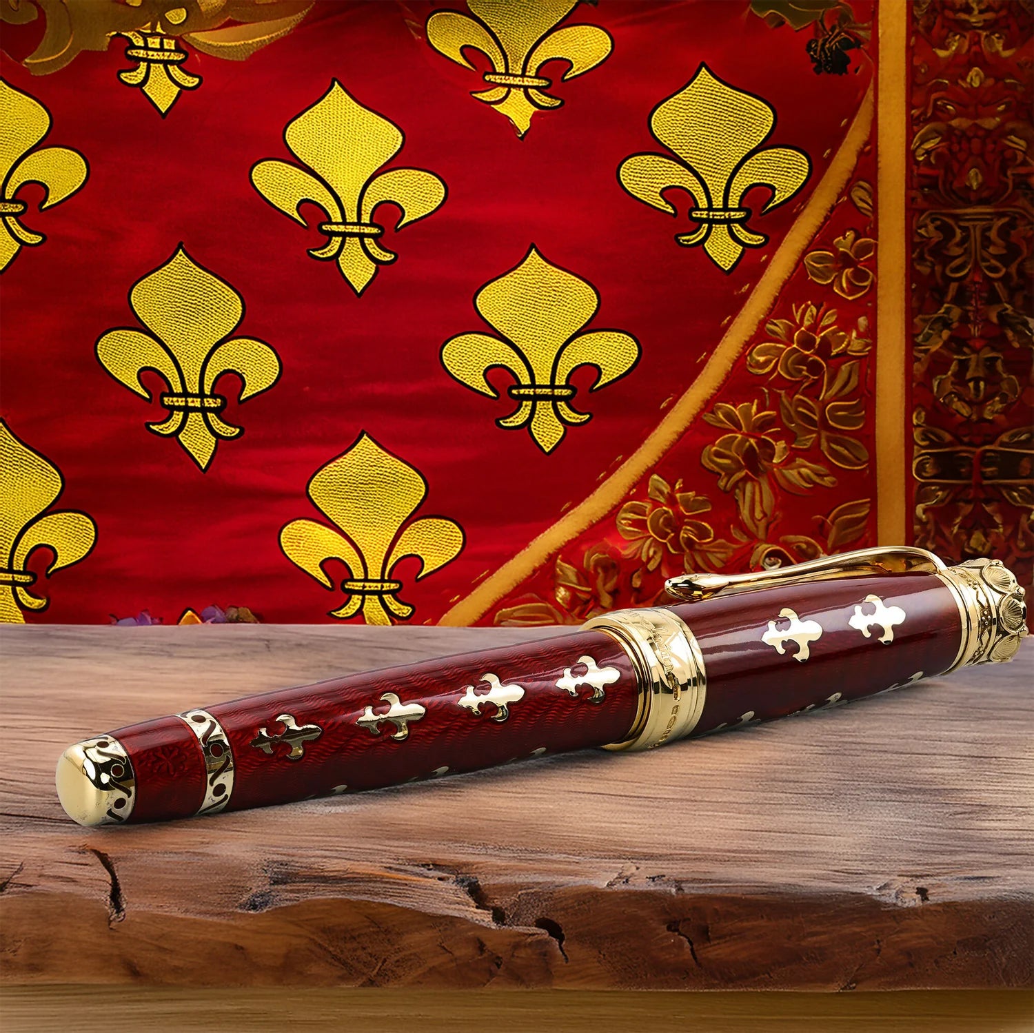 Michel Fleur de Lys Red Fountain Pen Limited Edition