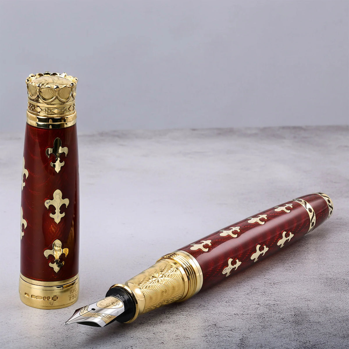 Michel Fleur de Lys Red Fountain Pen Limited Edition
